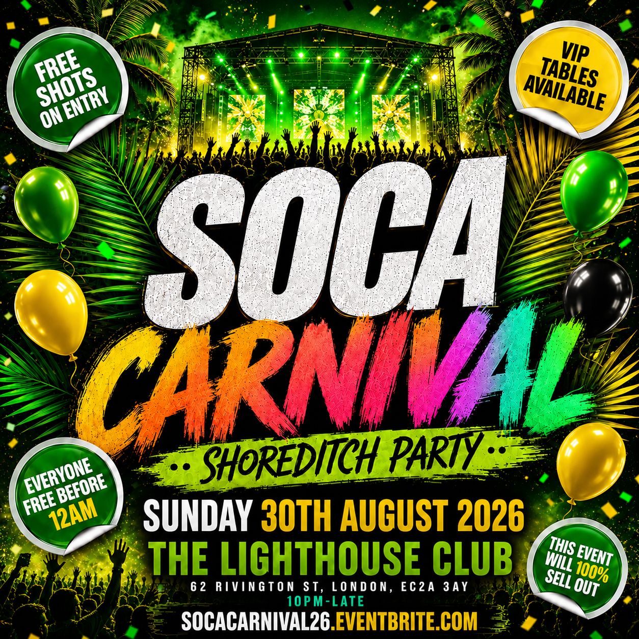 Soca Carnival Shoreditch Party - Everyone Free Before 12AM