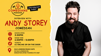 A live podcast with a professional comedian