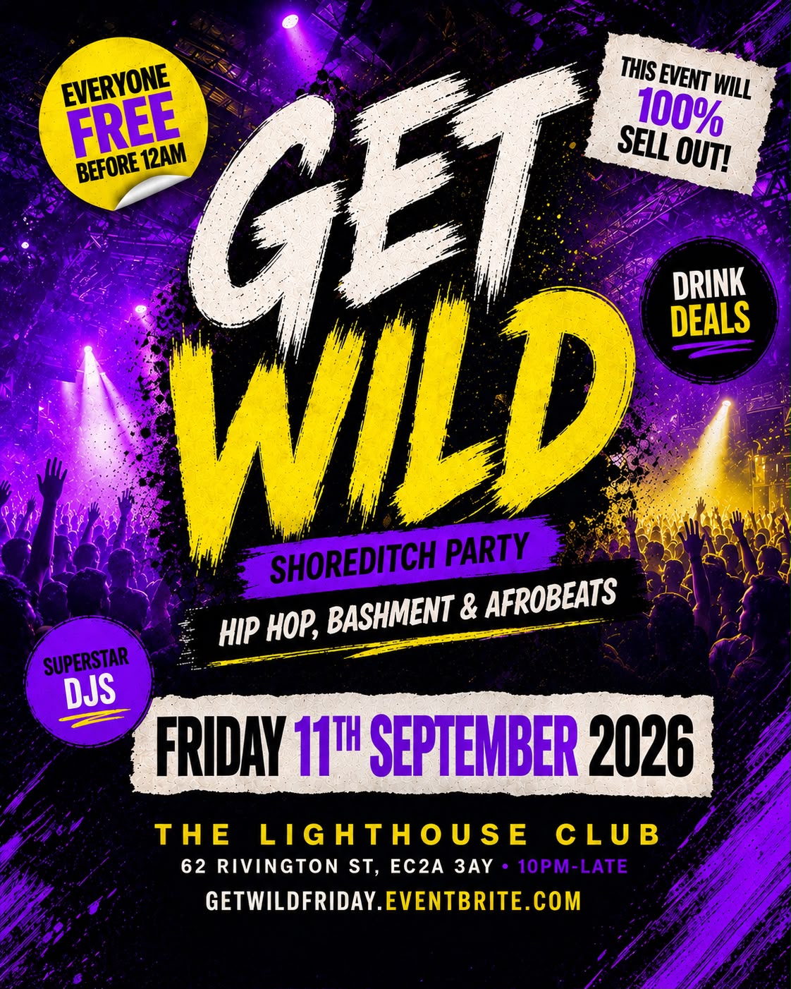 Get Wild Shoreditch Party - Everyone Free Before 12AM