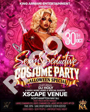 KING ARMANI ENTERTAINMENT PRESENTS 🔥 SEXY 8 SEDUCTIVE COSTUME PARTY 🔥 💋 ON FREAKY FRIDAY — OCTOBER 30TH 💋