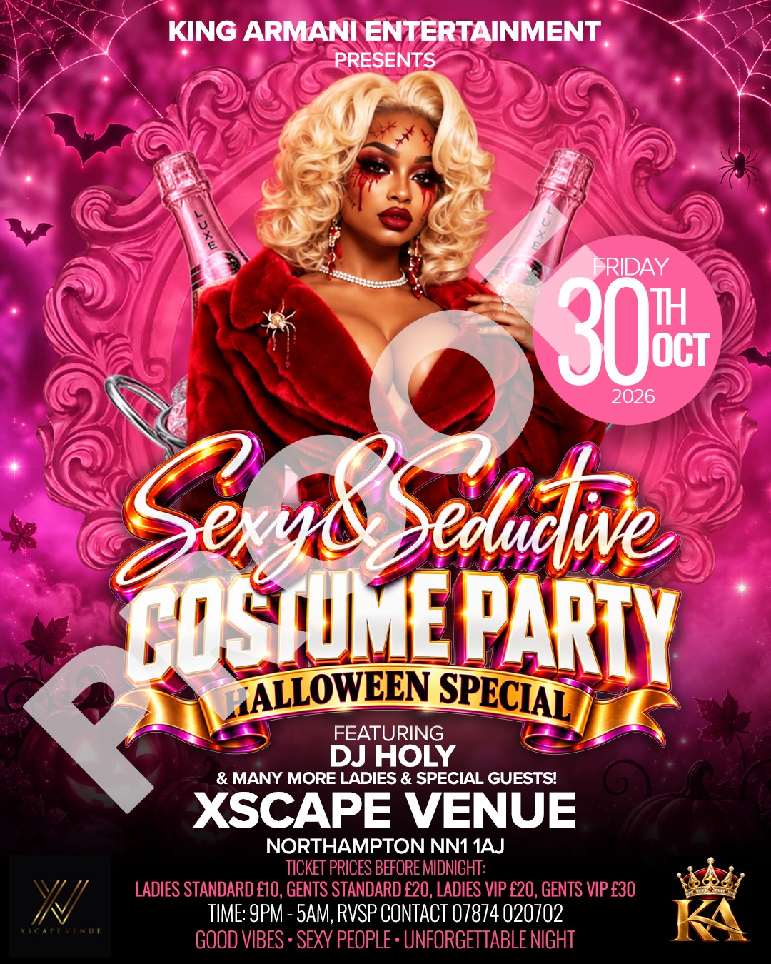 KING ARMANI ENTERTAINMENT PRESENTS 🔥 SEXY 8 SEDUCTIVE COSTUME PARTY 🔥 💋 ON FREAKY FRIDAY — OCTOBER 30TH 💋