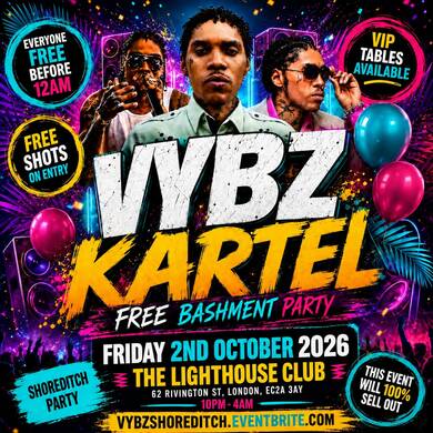 VYBZ Kartel - Free Bashment Party - Everyone Free Before 12AM