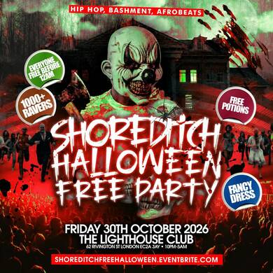 Shoreditch Halloween Free Party- Everyone Free Before 12AM