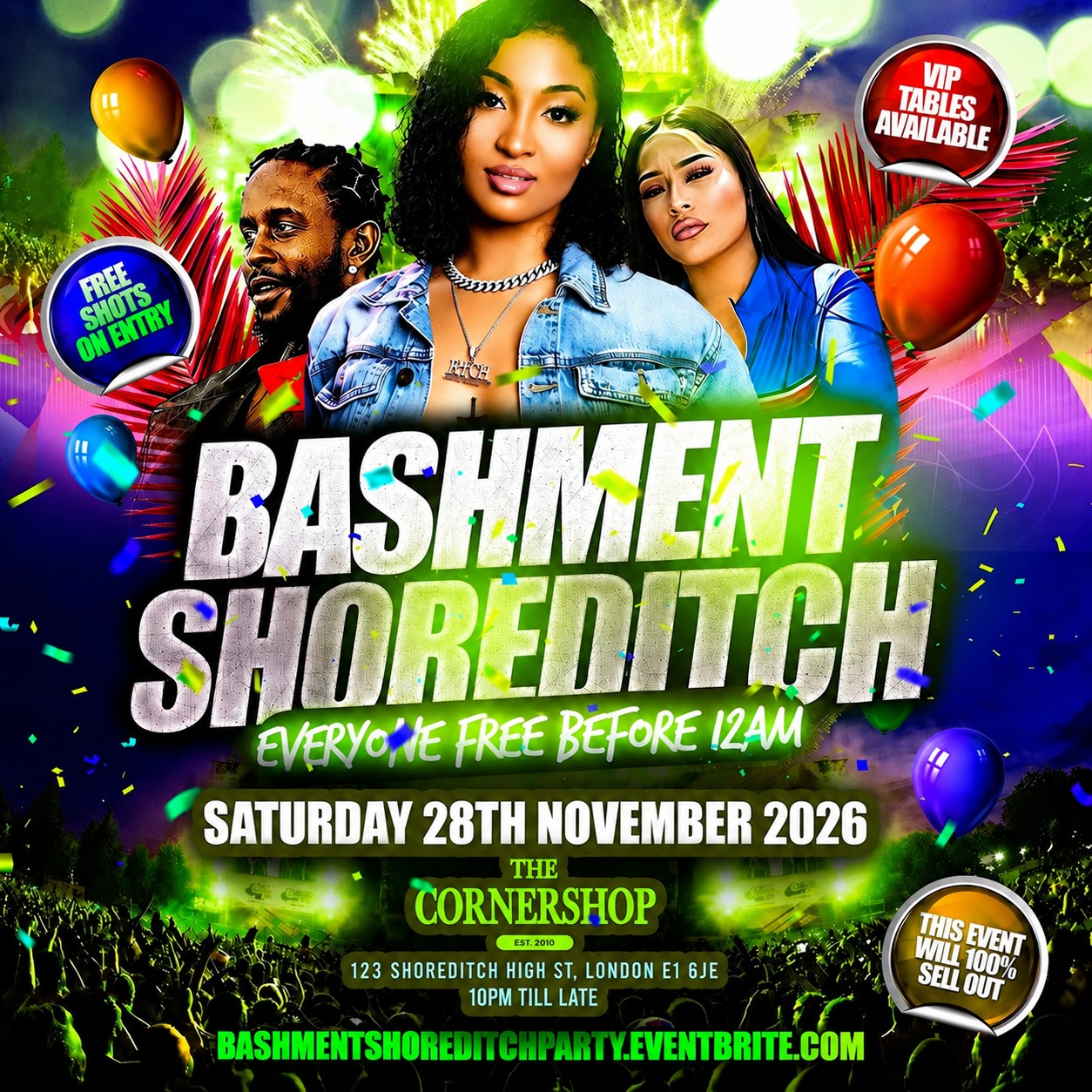 Bashment Shoreditch Party - Free Before Midnight