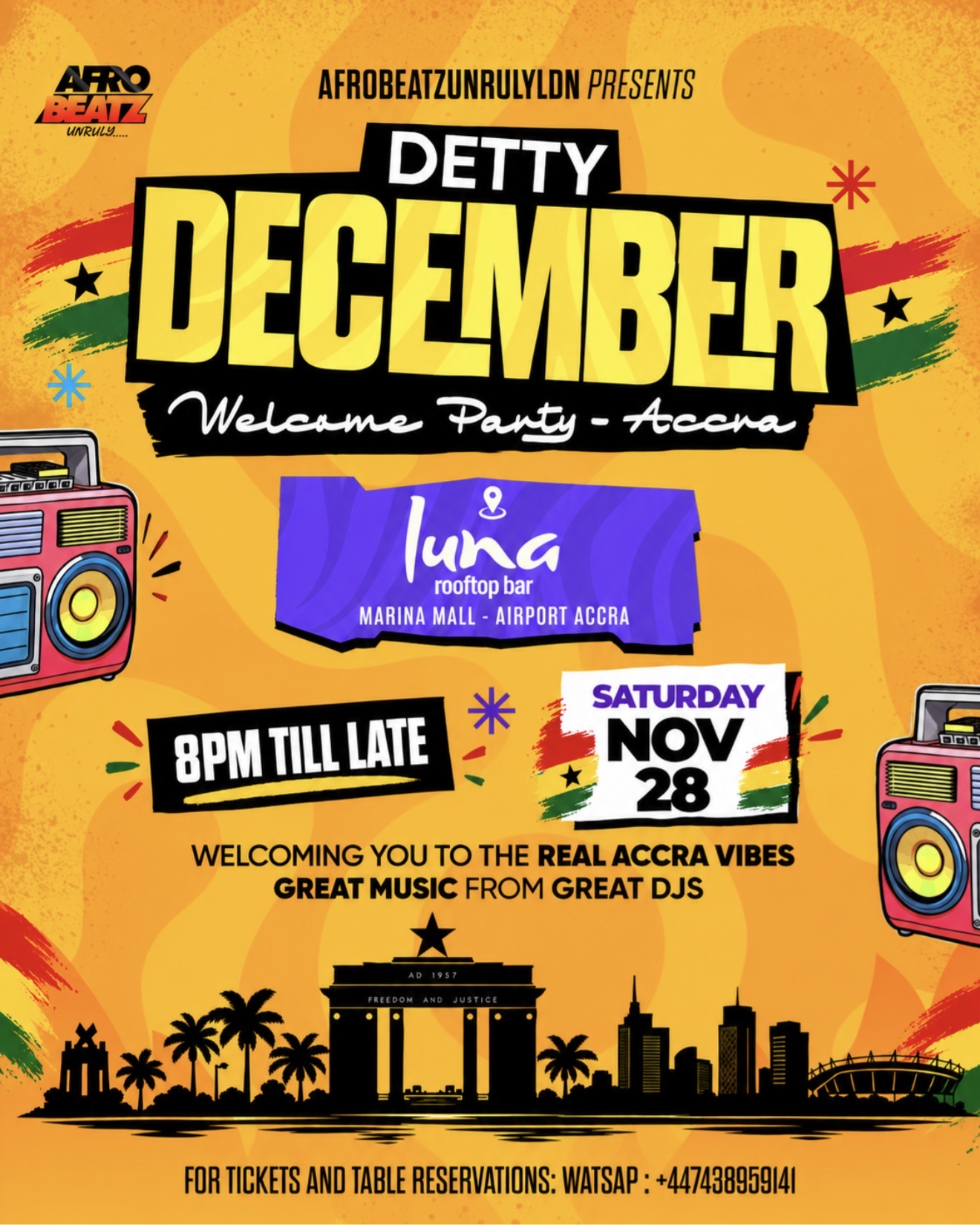 Detty December Welcome Party - ACCRA 
