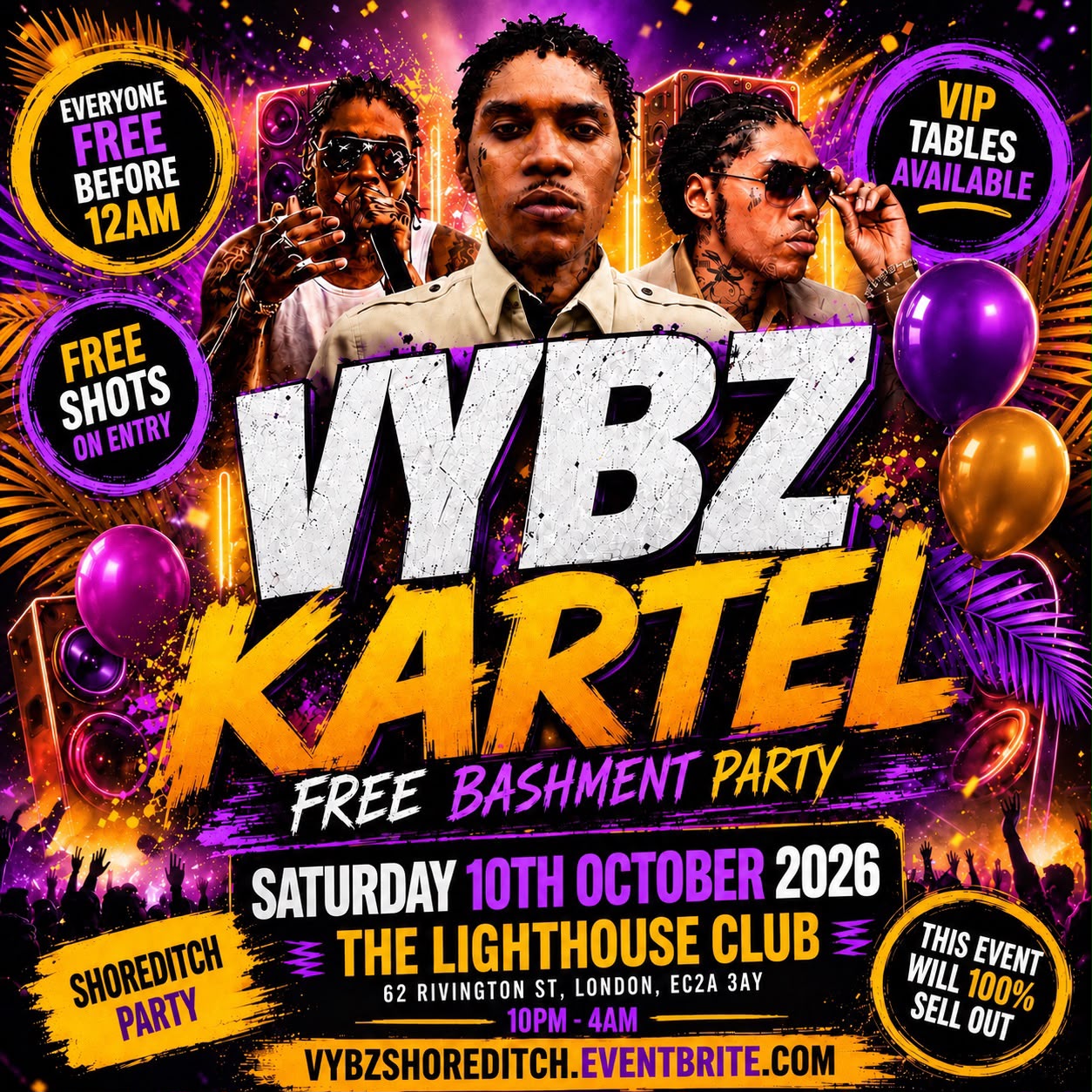 VYBZ Kartel - Free Bashment Party - Everyone Free Before 12AM