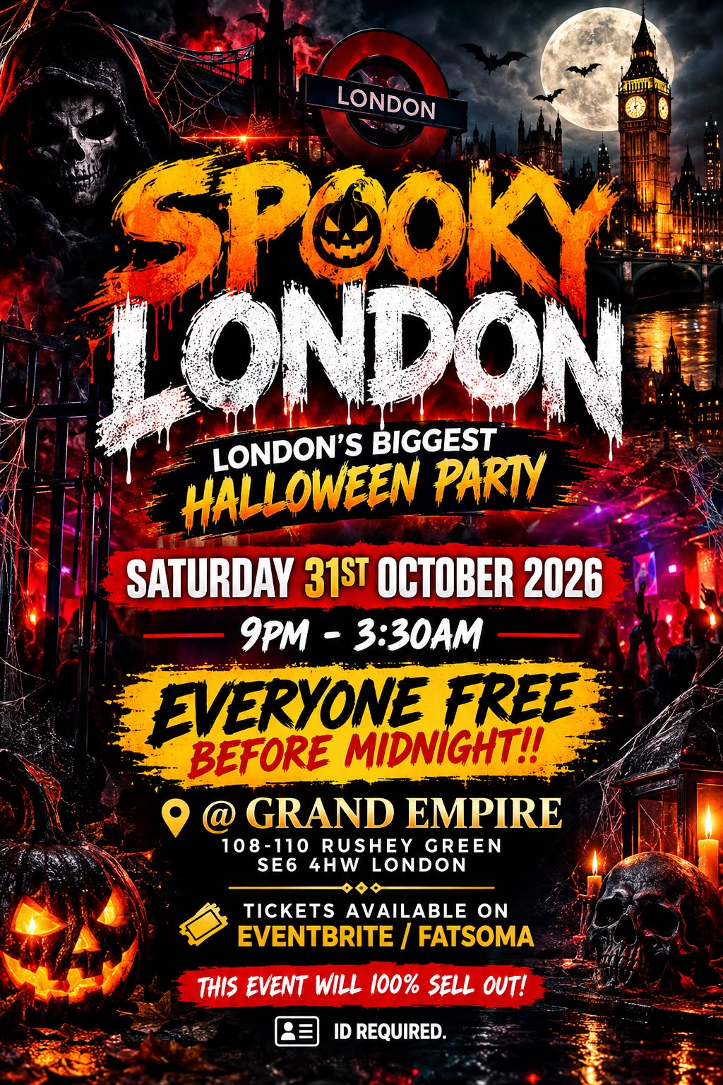 SPOOKY LONDON - EVERYONE FREE BEFORE MIDNIGHT