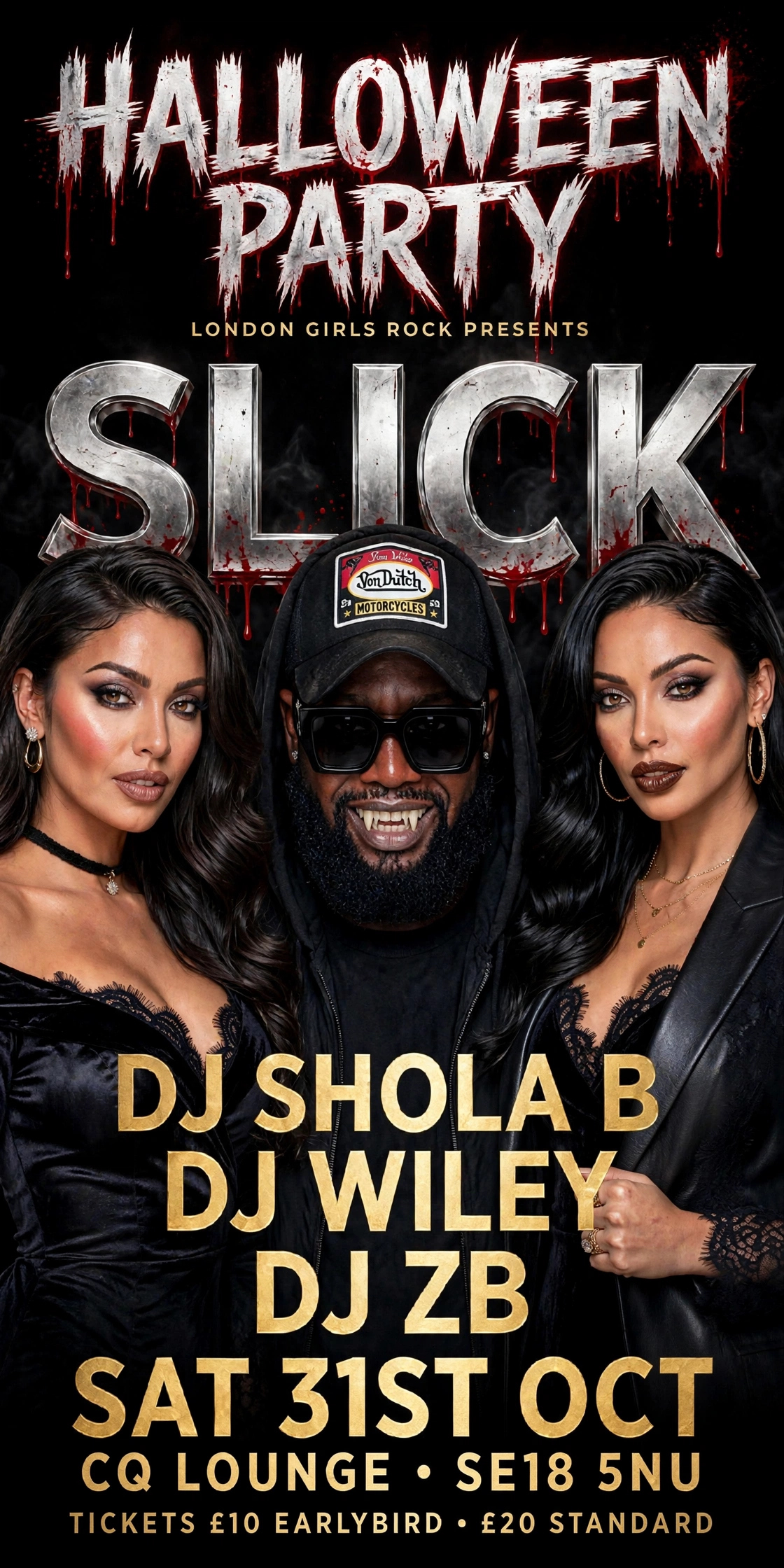 LONDON  HALLOWEEN PARTY || SLICK !! ON SAT 31ST OCT @CQ LOUNGE SE18 5NU 