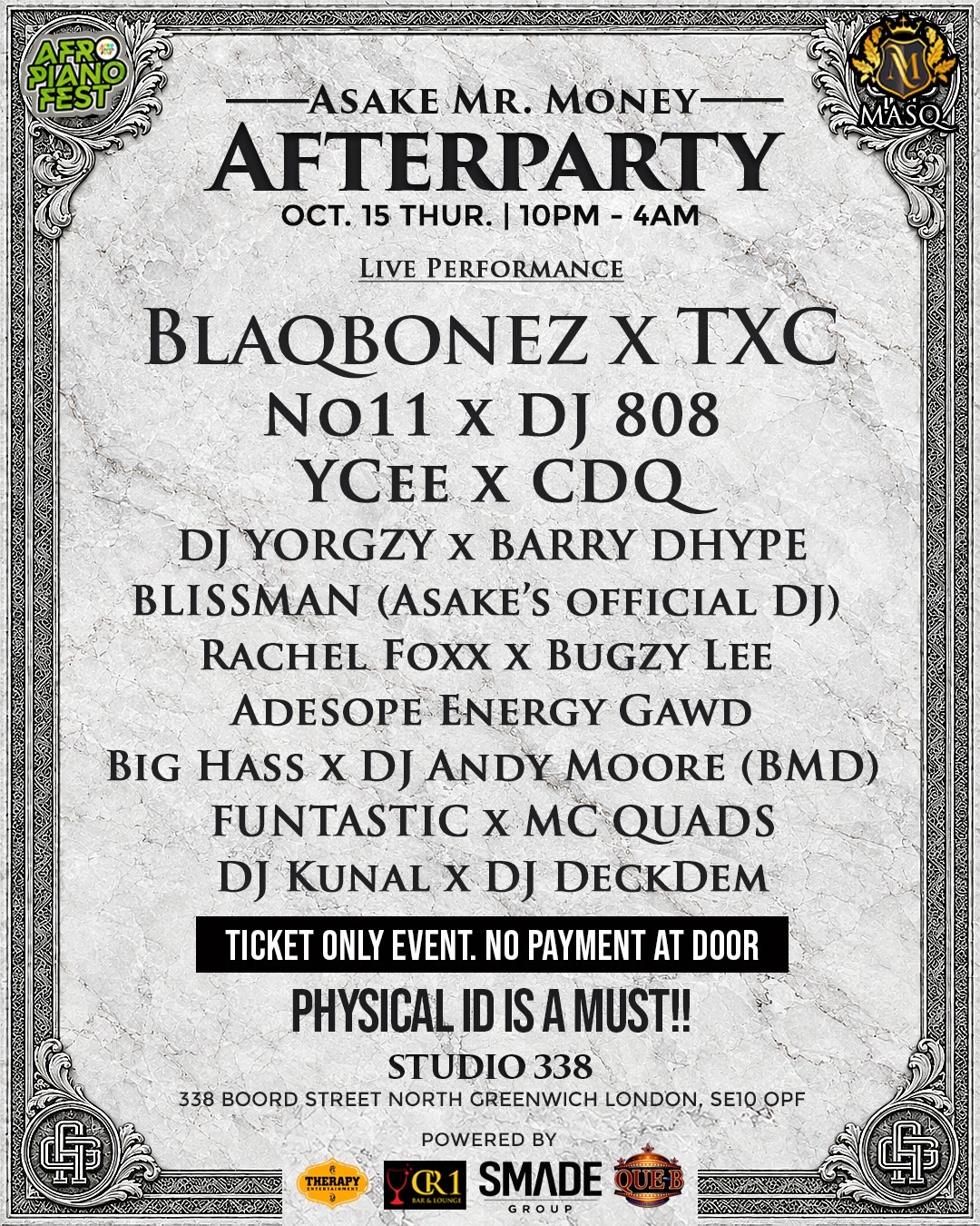 Mr Money Afropiano fest Afterparty Studio 338 