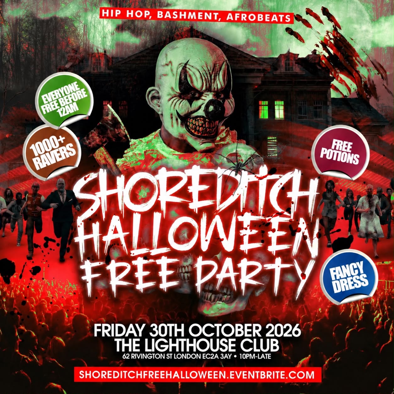 Shoreditch Halloween Free Party- Everyone Free Before 12AM