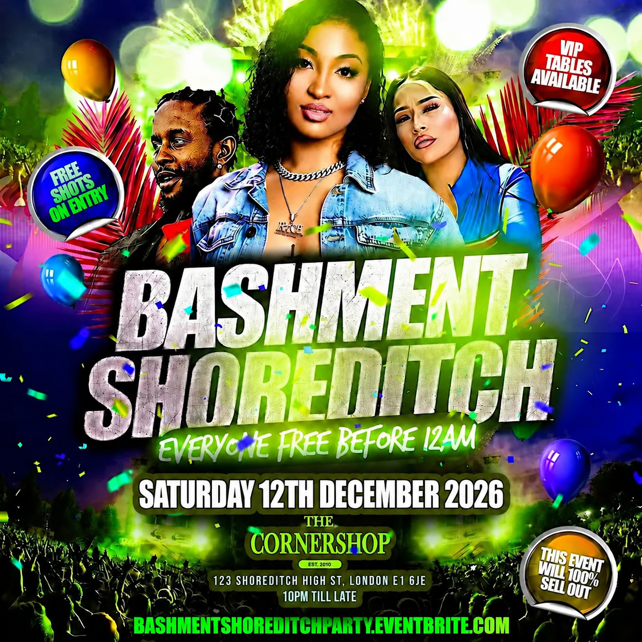 Bashment Shoreditch Party - Free Before Midnight