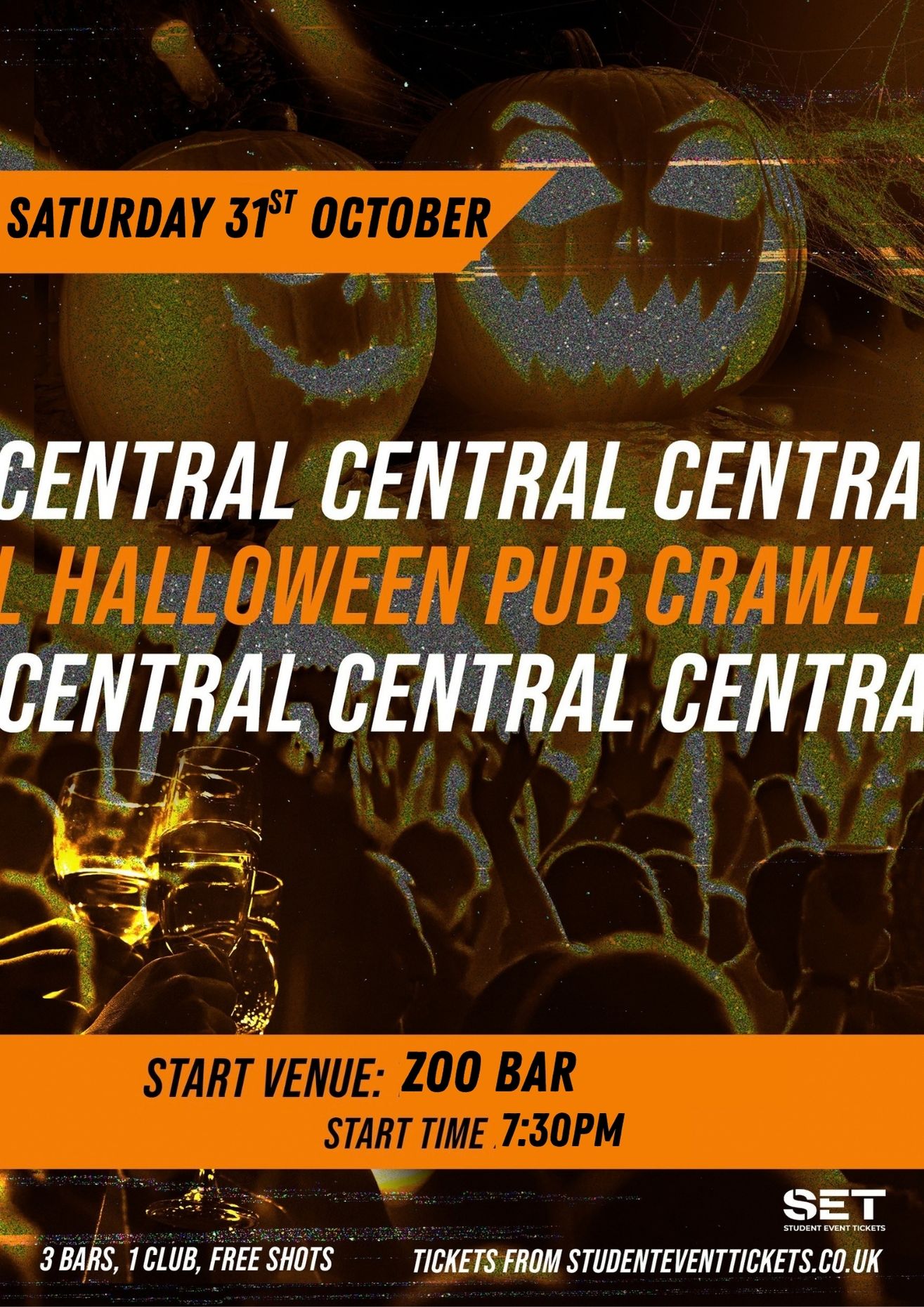 HALLOWEEN CENTRAL PUB CRAWL - SATURDAY 31ST OCTOBER 7:30PM